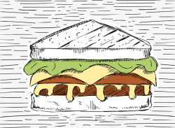 卡通彩绘汉堡包素材