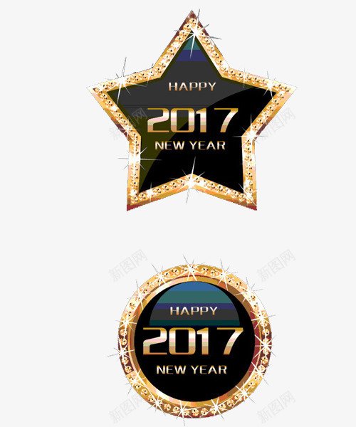 2017png免抠素材_88icon https://88icon.com 2017 2017年日历 五角星 圆形