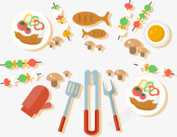 野外烧烤矢量图素材