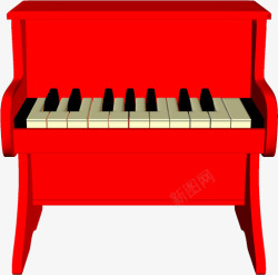 红色钢琴素材