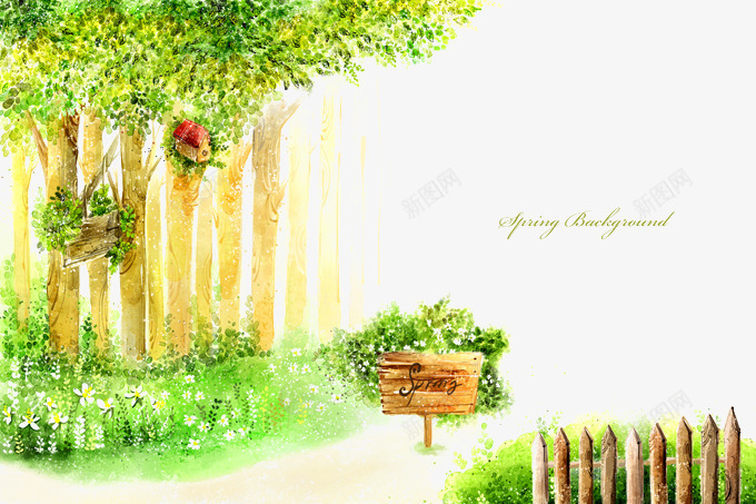 绿林的路牌png免抠素材_88icon https://88icon.com 小清新 指路牌 春天 春意盎然 栅栏 田园 田园风 绿林 路标 路牌