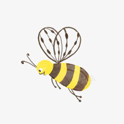 卡通水彩蜜蜂矢量图素材