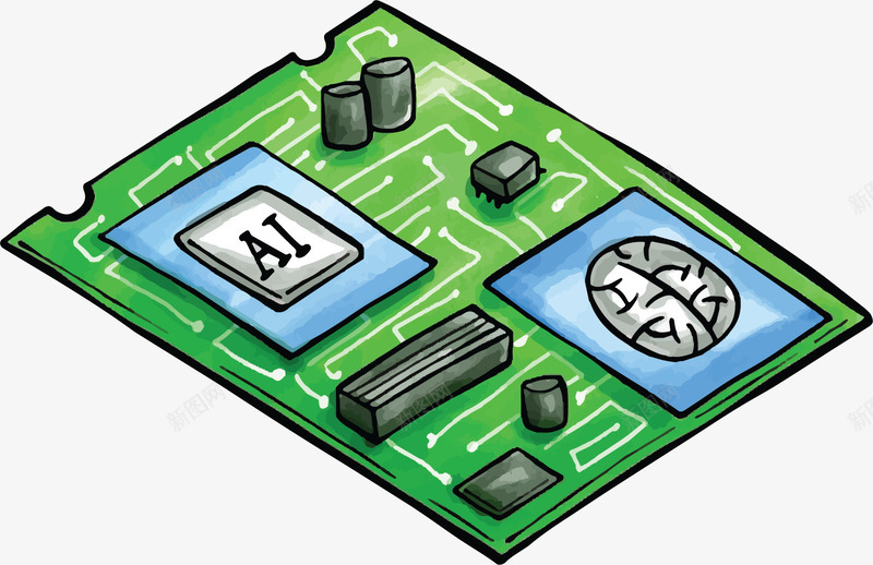 人工智能科技芯片矢量图ai免抠素材_88icon https://88icon.com 人工智能 手绘芯片 智能芯片 矢量png 科技感 芯片 矢量图