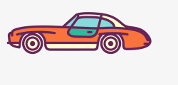 卡通简约手绘交通工具装饰汽车素材