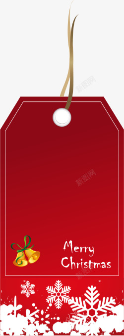 红色圣诞装饰吊牌矢量图素材
