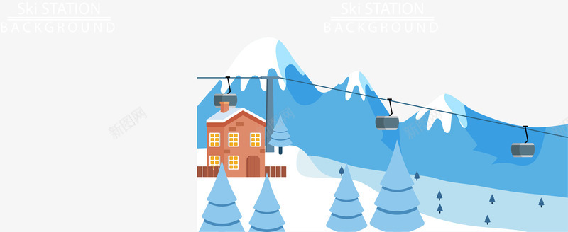 滑雪场的缆车矢量图ai免抠素材_88icon https://88icon.com 滑雪 滑雪场 缆车 运动 雪山 矢量图
