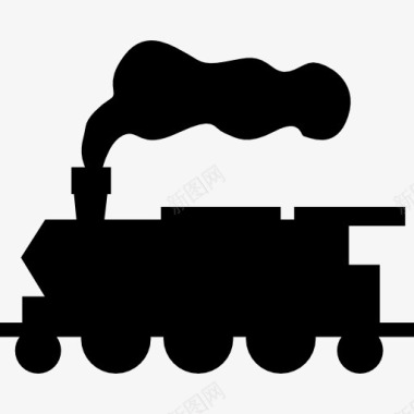 冒着浓烟的火车图标图标