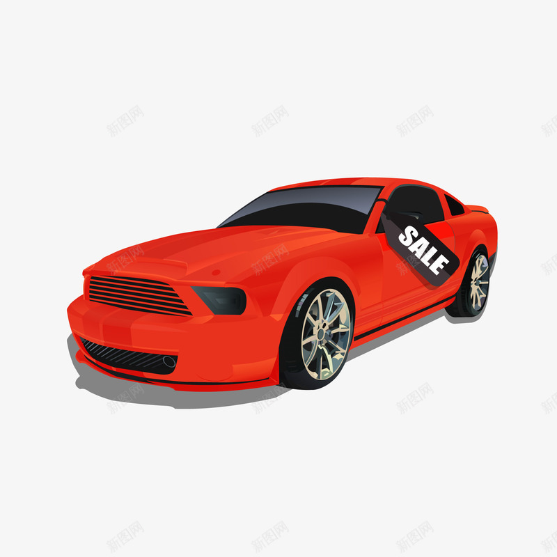 时尚红色轿车销售海报矢量图ai免抠素材_88icon https://88icon.com 交通工具 促销 汽车 红色 车辆设计 轿车 矢量图