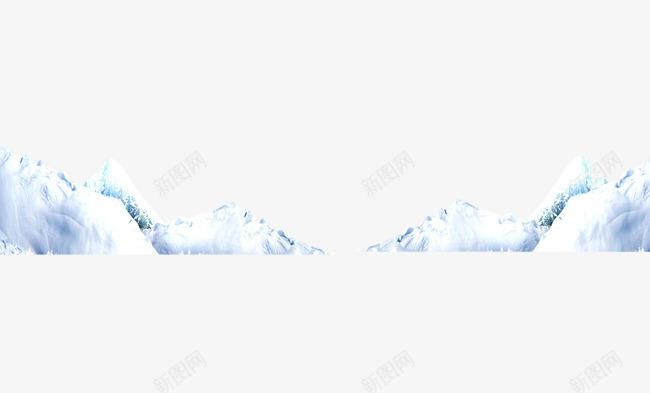 两座雪山png免抠素材_88icon https://88icon.com 冬季 寒冷 雪山