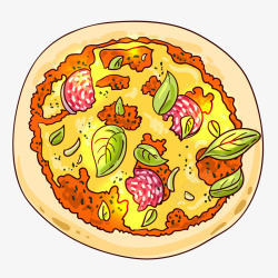 卡通披萨食物素材