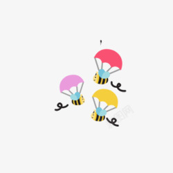 三只蜜蜂小清新简约手绘可爱三只蜜蜂高清图片