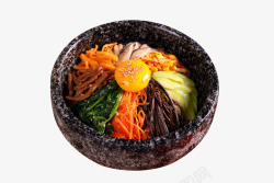 韩式石锅鸡蛋蘑菇拌饭素材