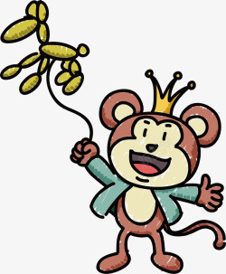 手绘卡通猴子素材