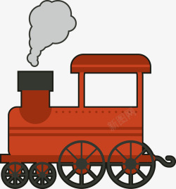 火车头红色上世纪素材