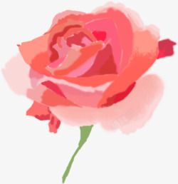 可爱墨迹创意红色玫瑰素材