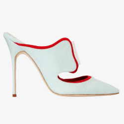 马诺洛品牌女鞋白色高跟鞋素材