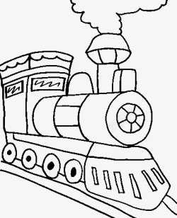 卡通冒烟的火车素材