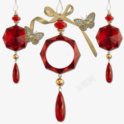 超华丽红宝石镶嵌装饰素材