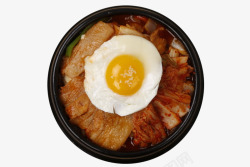 美味韩式泡菜鸡蛋拌饭素材