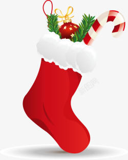 手绘红色袜子圣诞礼物图案素材