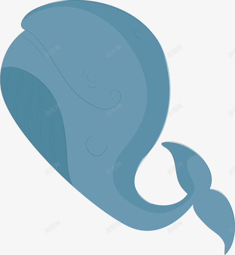 蓝色圆弧鲸鱼元素矢量图ai免抠素材_88icon https://88icon.com 光泽 卡通 圆弧 尾巴 插画 蓝色 鲸鱼 矢量图