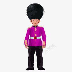 紫色英国大兵矢量图素材