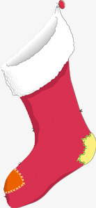 枚红色圣诞节袜子素材