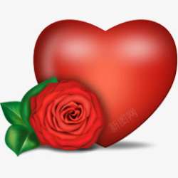 红色心形玫瑰花素材