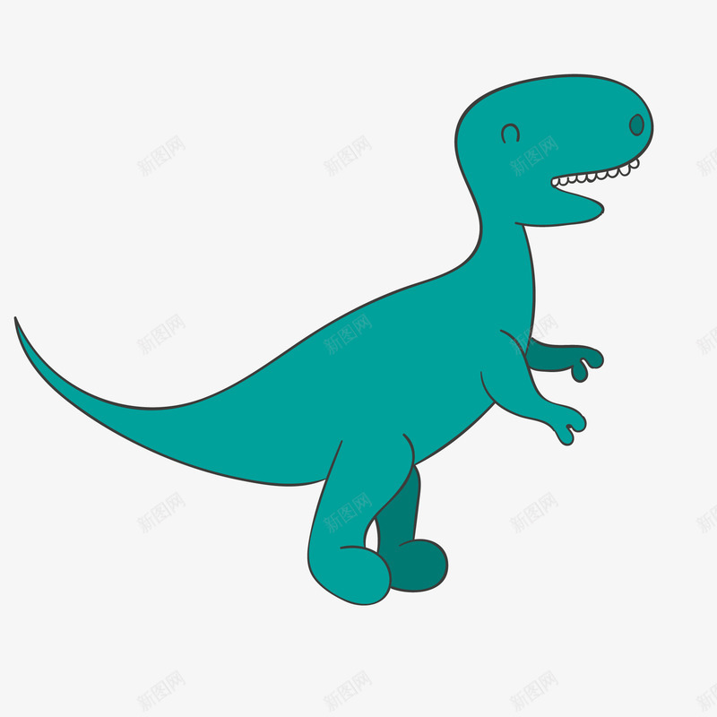 卡通手绘绿色的恐龙矢量图ai免抠素材_88icon https://88icon.com 侏罗纪 动物设计 恐龙 手绘 远古时代 矢量图