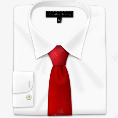 白衬衫白衬衫红领带图标图标