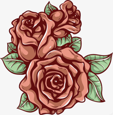 玫瑰植物插画图标图标