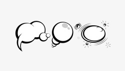 黑白气泡对话框素材