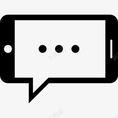 短信手机icon水平的智能手机聊天图标图标