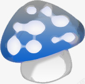 蓝色卡通点状蘑菇素材