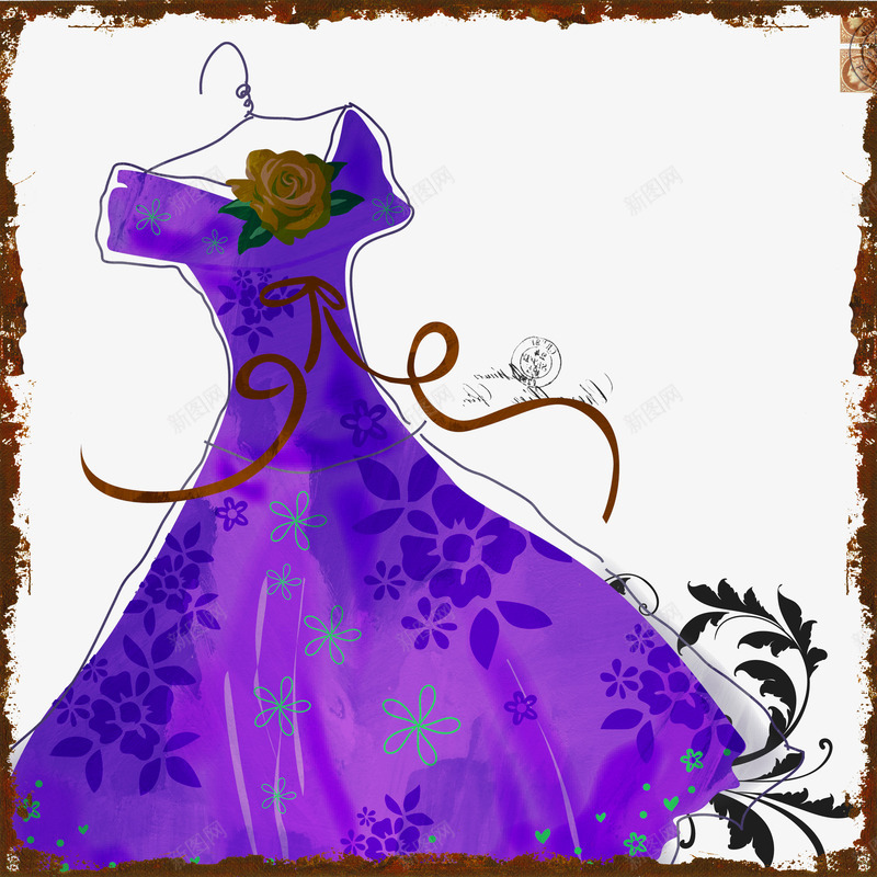 紫色唯美公主裙背景psd免抠素材_88icon https://88icon.com 公主裙 唯美 素材背景 紫色