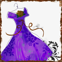 紫色唯美公主裙背景素材
