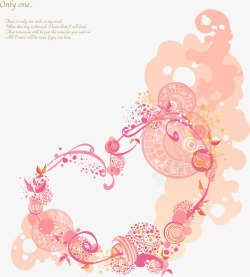粉色韩式花纹矢量图素材