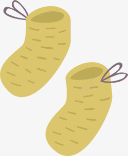 黄色创意袜子矢量图素材