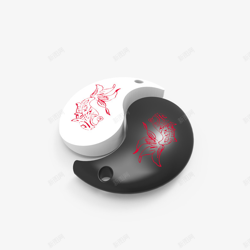 太极八卦吊坠png免抠素材_88icon https://88icon.com png图形 中国风 八卦 八卦鱼 太极 红金鱼 装饰