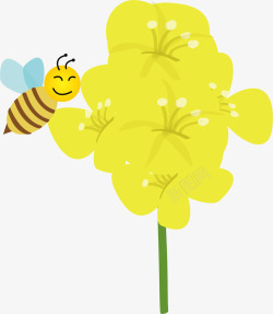 采花的蜜蜂矢量图素材
