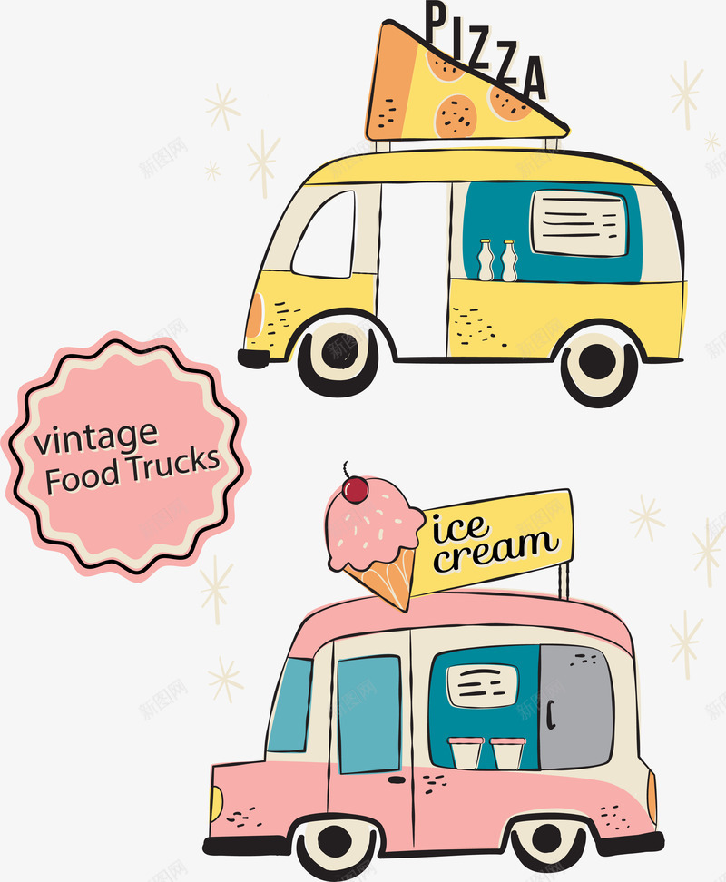 2款复古可移动餐车png免抠素材_88icon https://88icon.com AI格式 冰淇淋 卡通 可爱 可移动餐车 快餐车 披萨 移动餐车 食物