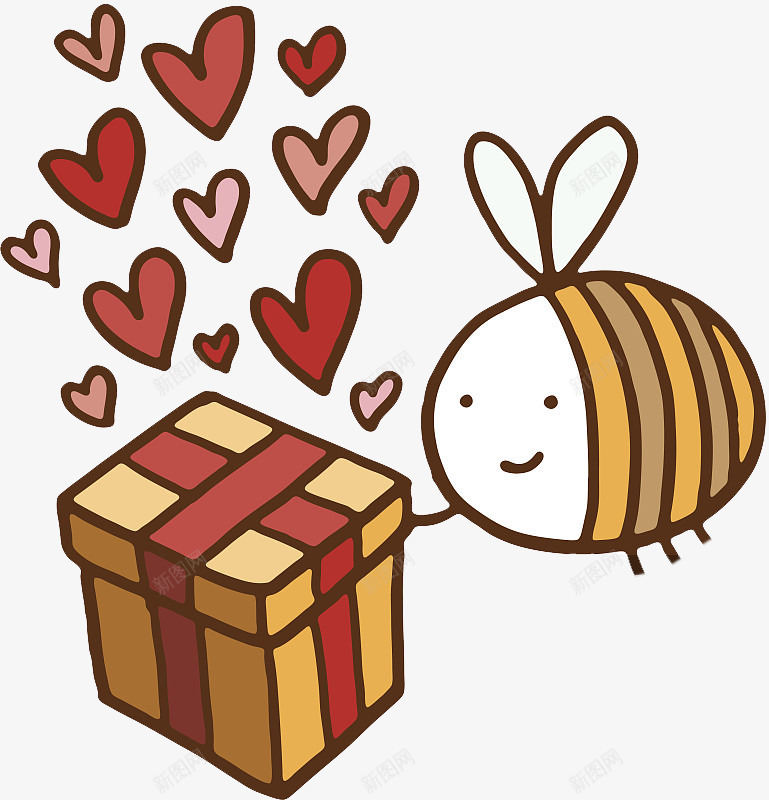 创意开心的小蜜蜂png免抠素材_88icon https://88icon.com 创意 小蜜蜂 开心 爱心 礼物 神秘 红色 设计 高兴