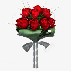 红色纸包玫瑰鲜花束素材