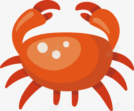 食物螃蟹图标矢量图图标