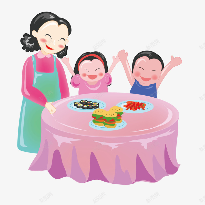 母亲做饭给小孩吃png免抠素材_88icon https://88icon.com 做饭 小孩 帮忙做饭的小男孩 手绘 插画 食物