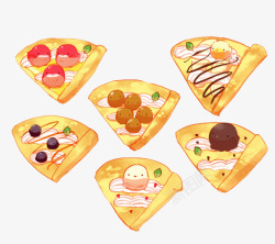 六个卡通披萨饼素材