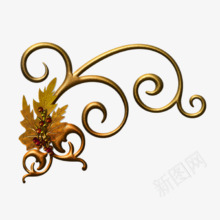 金黄色花纹装饰png免抠素材_88icon https://88icon.com 花纹 装饰 金黄色