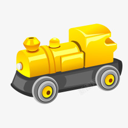 黄色的玩具火车头矢量图素材