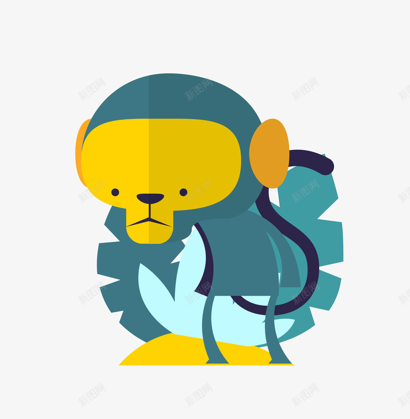彩色卡通小动物猴子png免抠素材_88icon https://88icon.com 卡通小动物 彩色猴子 猴子 矢量猴子