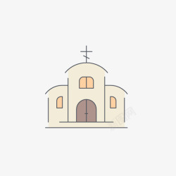 卡通教堂十字架元素素材